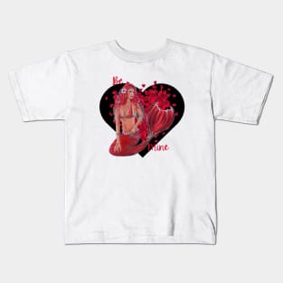 Red Valentine mermaid designed by Renee Lavoie Kids T-Shirt